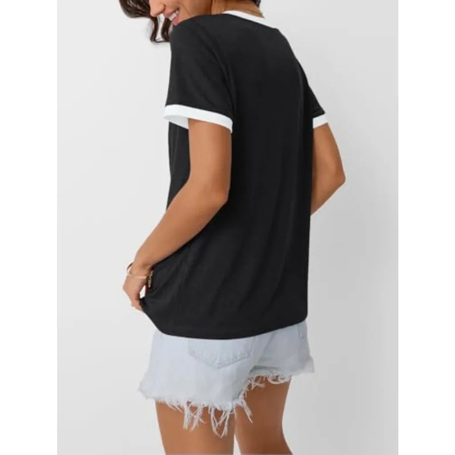 Womens Short Sleeve T-Shirts Summer Tops Casual Soft Tunic V Neck Basic Workout Clothes Spring Fashion Outfits 2026