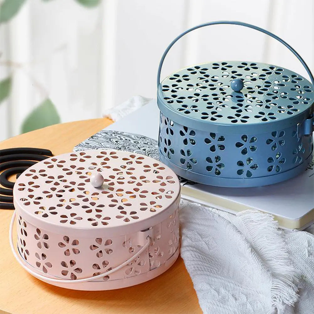 Portable Incense Burner Holder with Handle Incense Coil Burner Mosquito Repellent Coil Holder for Outdoor Garden Patio Camping