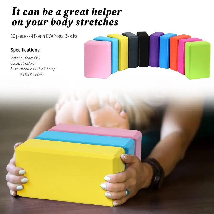 Pcs Foam EVA Yoga Blocks Lightweight Non Slip Supportive Yoga Bricks for Pilates Stretching and Meditation, Women Men Yogi Begin