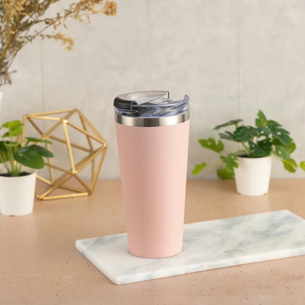 Insulated Stainless Steel Tumbler with Lid and Straw 20 oz Travel Mug Hot Cold Drink Cup Vacuum Thermos for Car Office Camping