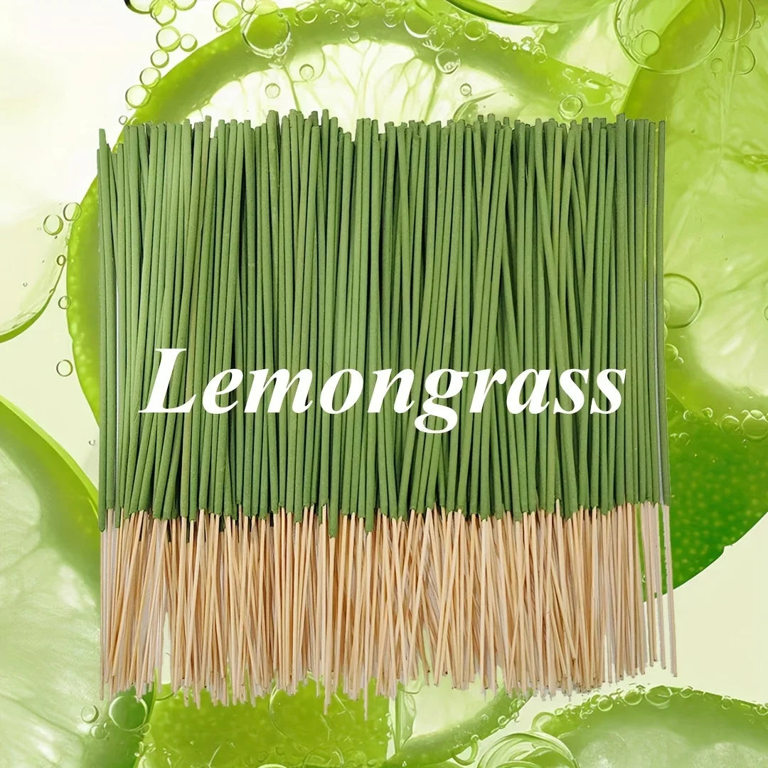 30/50/100 Lemon Grass Flavor Sticks - 8.66inch Long-Lasting Natural Wood and Loose Powder, Indoor Meditation, Outdoor