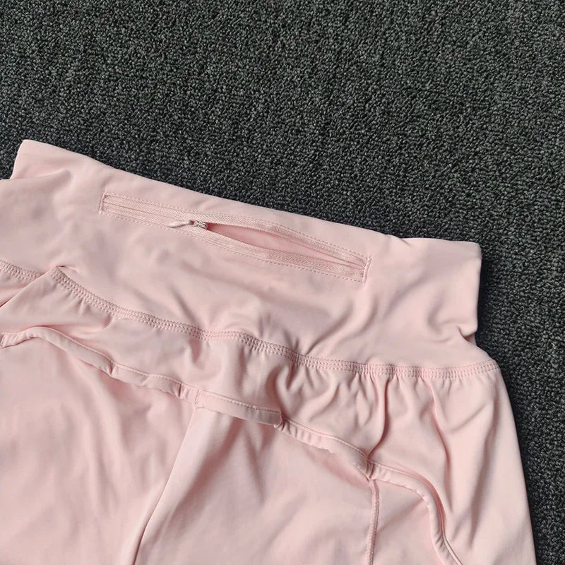 Women's High-Waist Yoga Shorts Fitness Running With Pocket Cycling Shorts Sports Shorts Summer Breathable Workout Gym Shorts