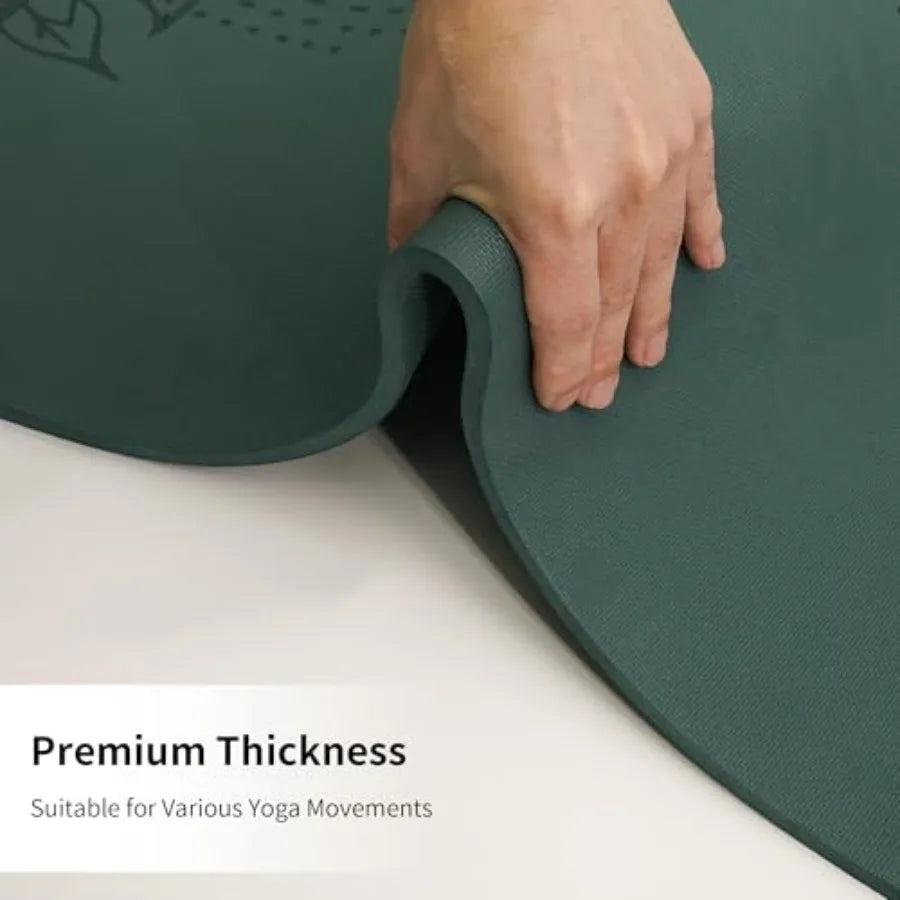 Yoga Mat Thick 8MM1/3" Eco-Friendly POE Non Slip Yoga Mat High Rebound and Shock Absorption Anti-Tear and Sweat-Resistant for Y