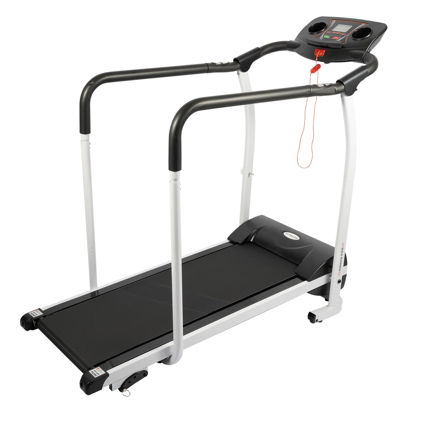 Walking Treadmill for Seniors – Home Treadmill with Handrails & Heart Rate Sensor, Low-Impact Fitness Machine for Recovery