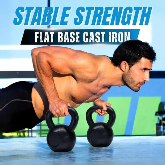 Yes4All Cast Iron Kettlebell, Strength Training Kettlebells 5-80 Lb (5,10,15,20,25,30,35,40,45,50,60,70,80 Lb)