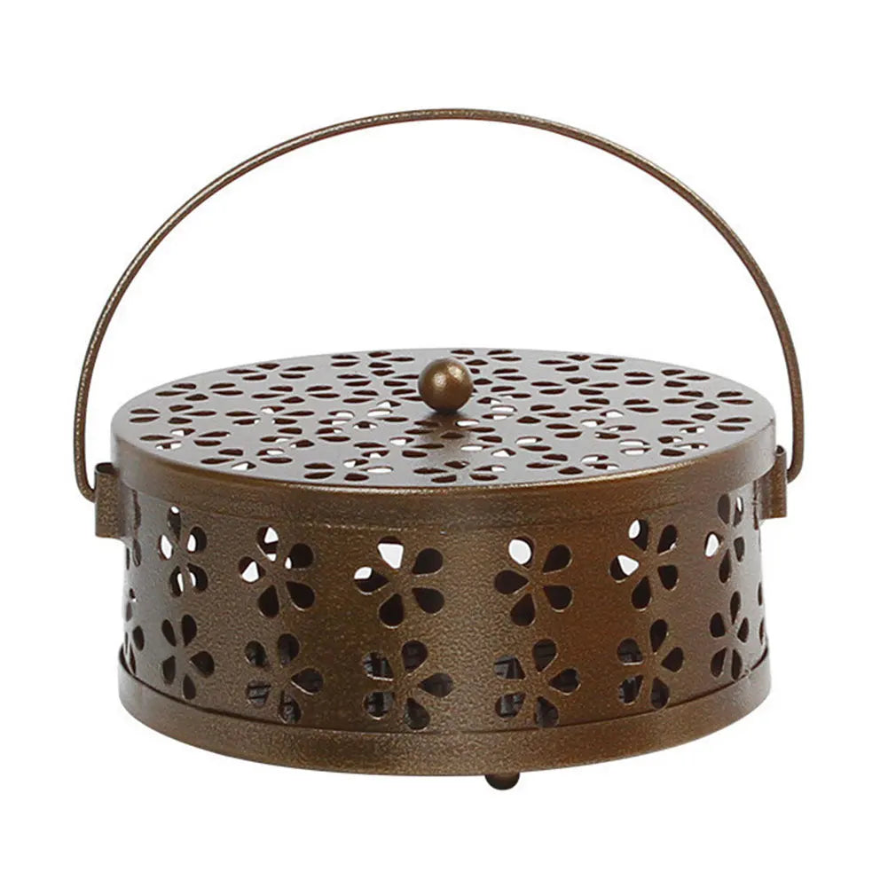 Portable Incense Burner Holder with Handle Incense Coil Burner Mosquito Repellent Coil Holder for Outdoor Garden Patio Camping