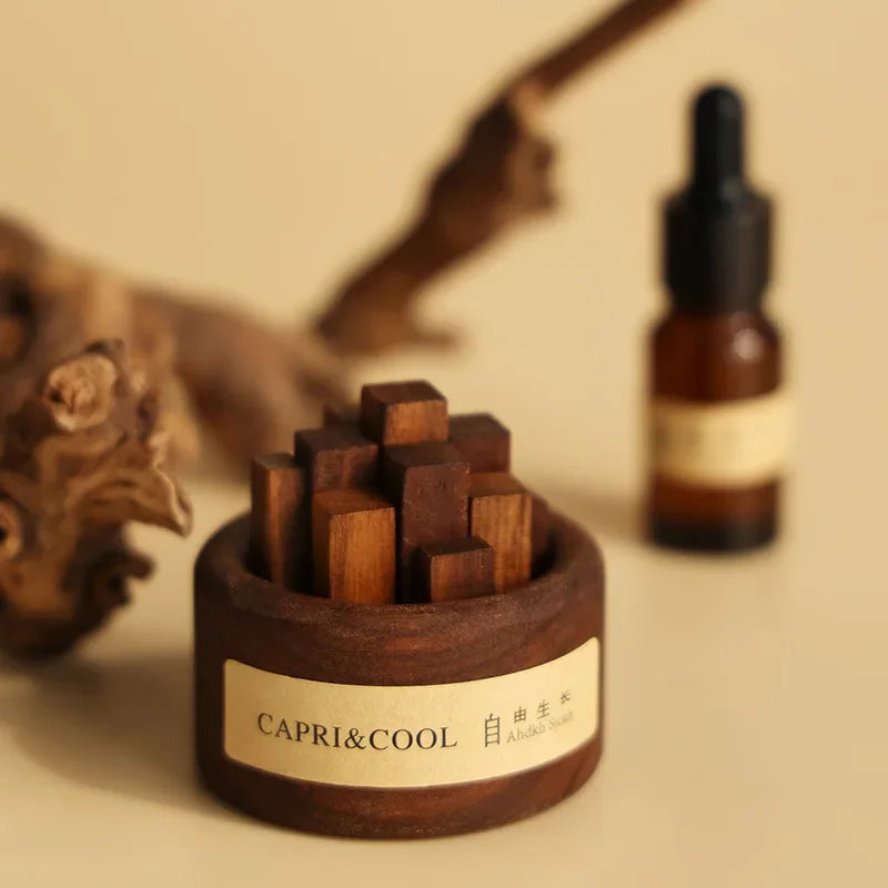 Fragrant Incense Natural Essential Oil Aromatherapy With Glass Dropper Black Walnut Wood Sticks Fragrance Car Air Freshener