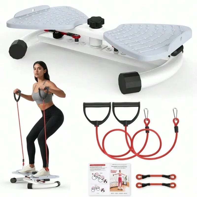 Twist Waist Disc Board with Resistance Bands, Multifunctional Home Fitness Foot‑Twist Exercise Machine, Portable Waist‑Shaping Leg Training Equipment for Indoor Workout