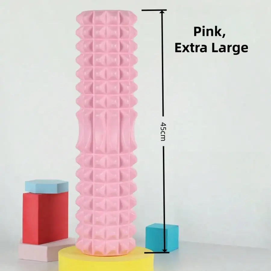1pc Pink Foam Yoga Massage Roller, For Muscle Relaxation And Flexibility Training - Textured Surface For Deep Tissue Massage, Ideal For Yoga, Pilates And Fitness, Yoga Accessories | Textured Roller | Lightweight Roller, Yoga