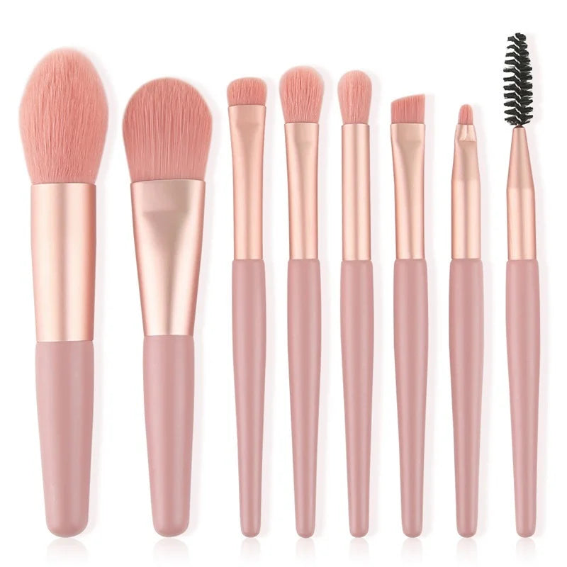 8Pcs Makeup Brushes Pro Pink Brush Set Powder EyeShadow Blending Eyeliner Eyelash Eyebrow Make Up Beauty Cosmestic Brushes