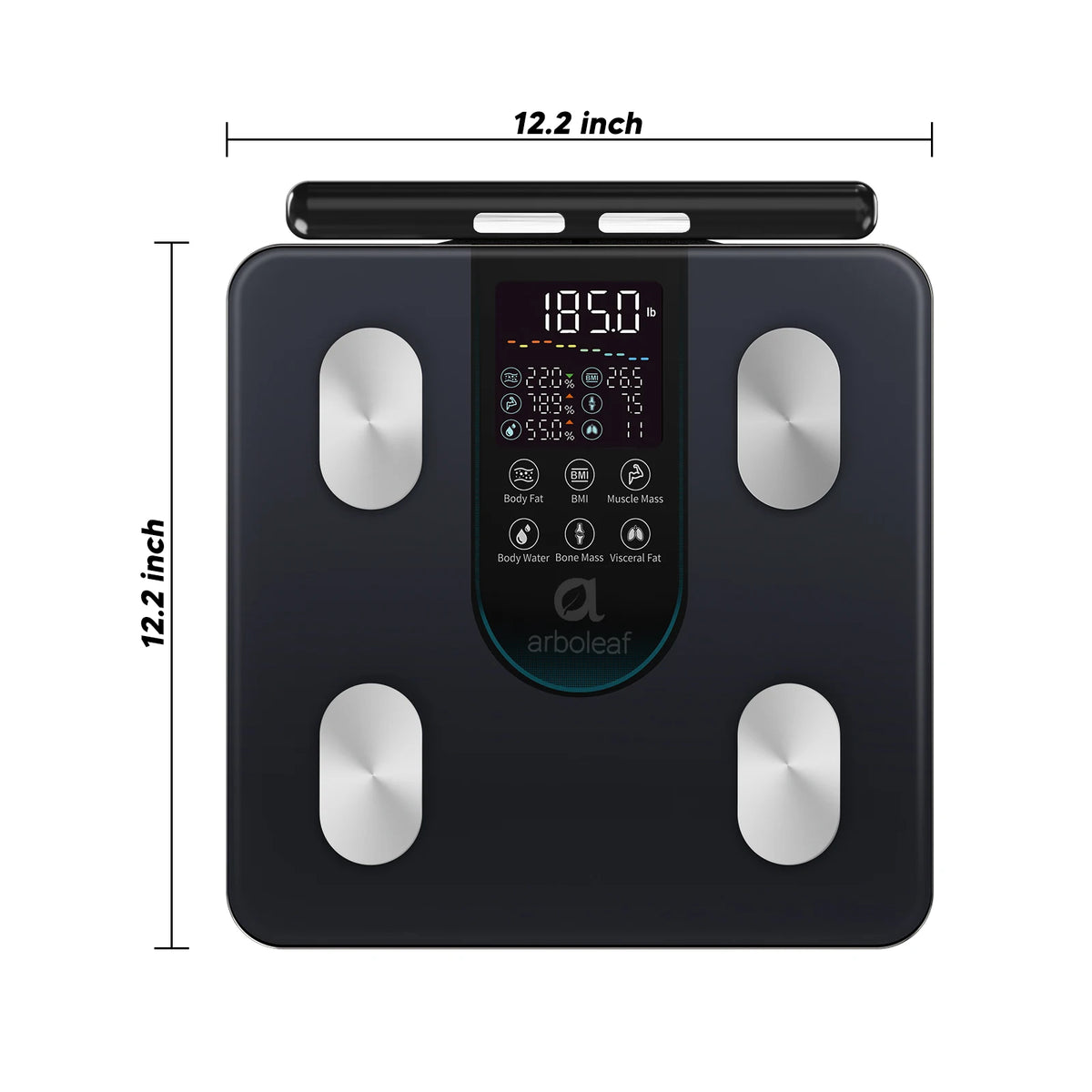 Arboleaf Smart Body Fat Scale 8-Electrode Dual-Frequency BIA, Digital Bathroom Weight Scale with Handle, 50+ Body Metrics, 7-in-1 Display, APP Sync