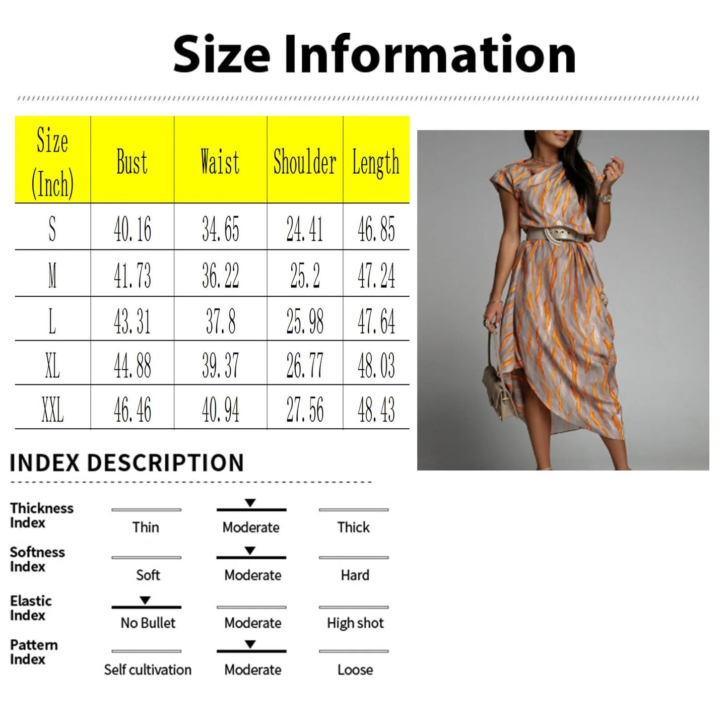 Elegant Long-sleeve Printed Dress For Women High-waisted A- line Round Neck Pullover Trendy Summer Clothing