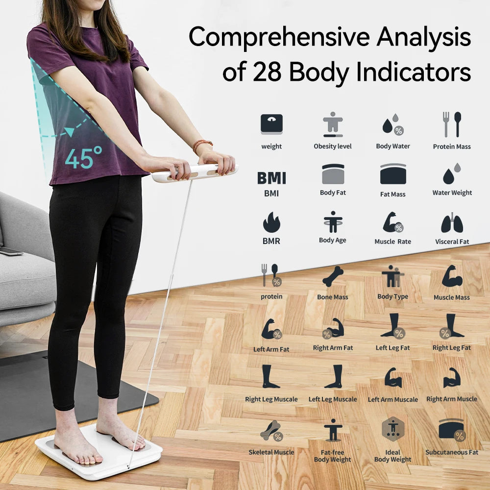8-Electrode Digital Smart Scale for Body Weight FSA&HSA Eligible with BMI Body Fat Muscle Mass Analyzer Bathroom Scale