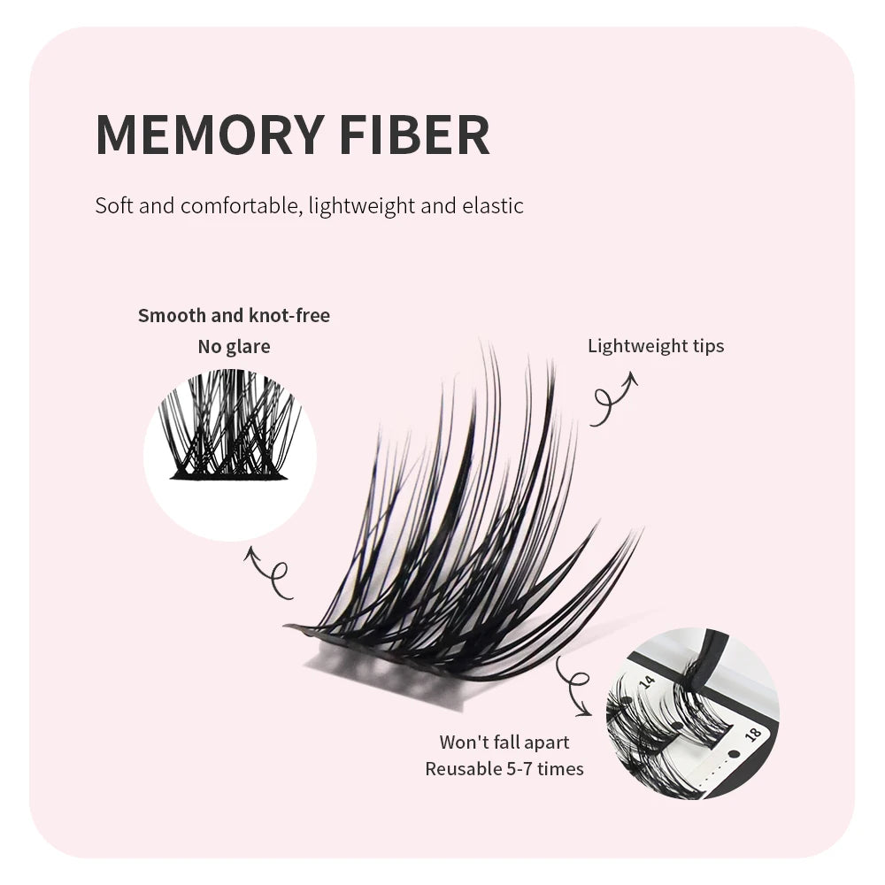 ANNAFRIS DIY Segmented Cluster Lashes Extensions Kit With Bond&Seal Remover Tweezers Individual Lashes Set