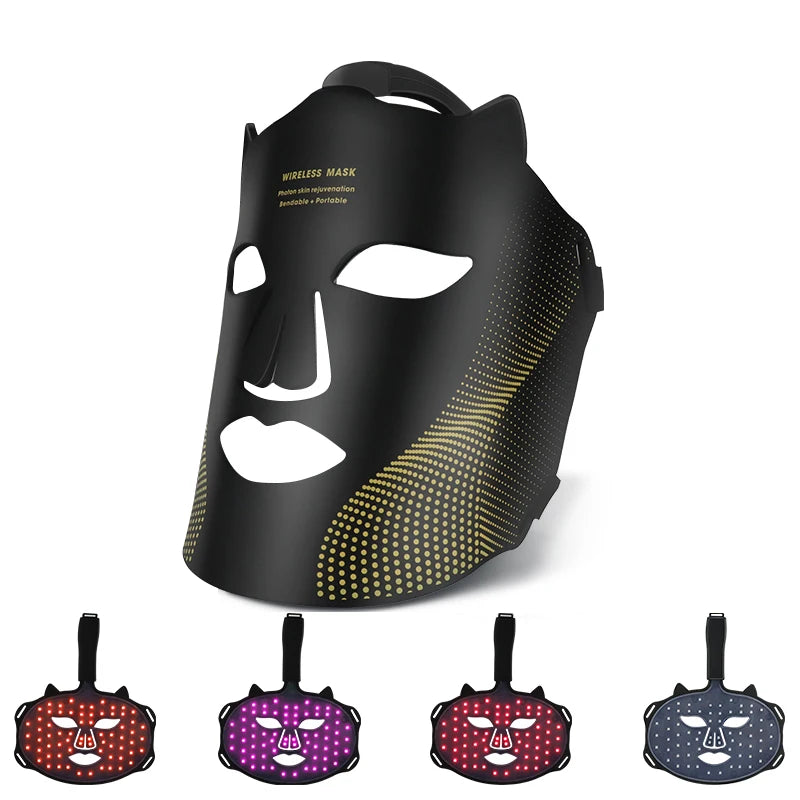 LED Photon Beauty Infrared Mask Instrument USB Electronic Mask Rejuvenation Lightens Fine Lines Brighten Skin Tone Repair Skin