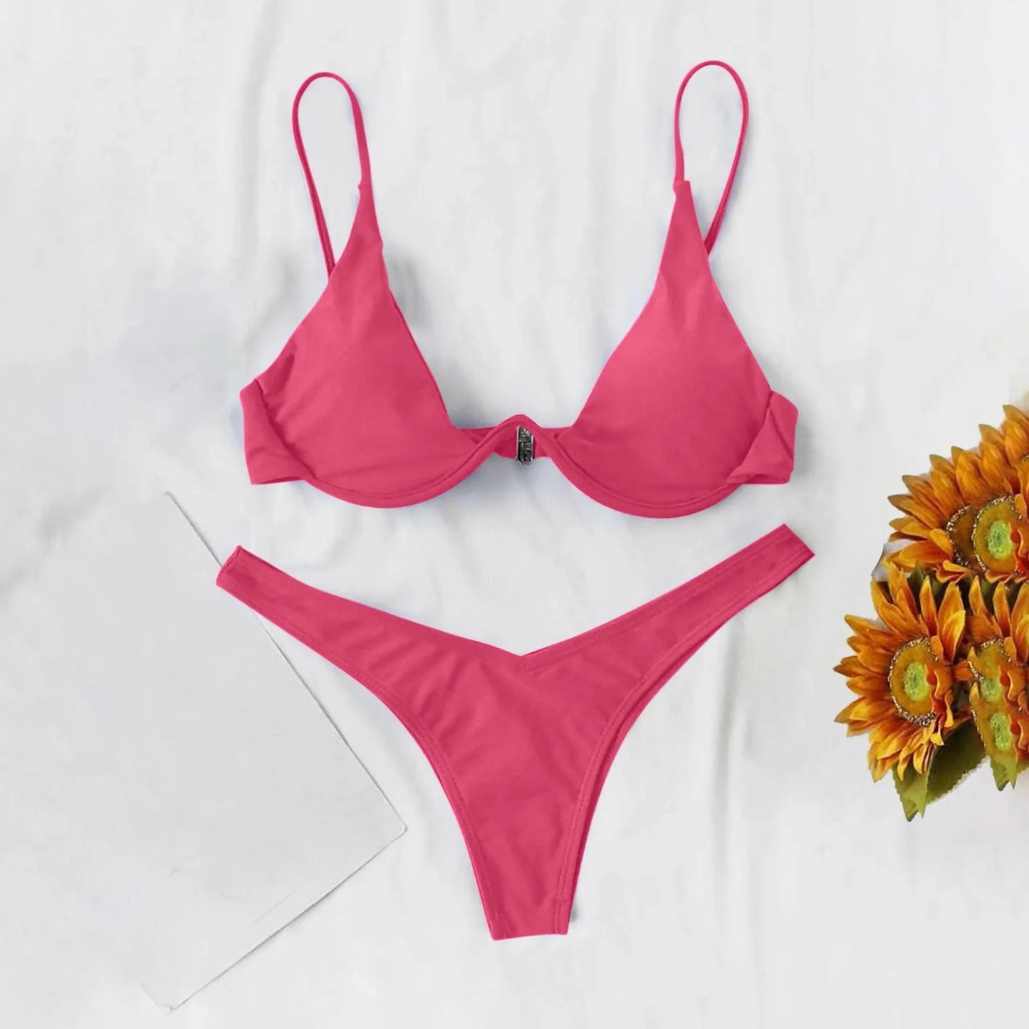 2025 Sexy Bikini Swimsuit Low Waisted Beach Bathing Suit   Brazilian Swimwear Two Pieces Sale