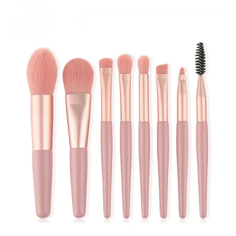 8Pcs Makeup Brushes Pro Pink Brush Set Powder EyeShadow Blending Eyeliner Eyelash Eyebrow Make Up Beauty Cosmestic Brushes