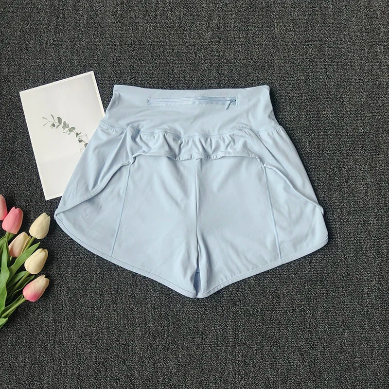 Women's High-Waist Yoga Shorts Fitness Running With Pocket Cycling Shorts Sports Shorts Summer Breathable Workout Gym Shorts