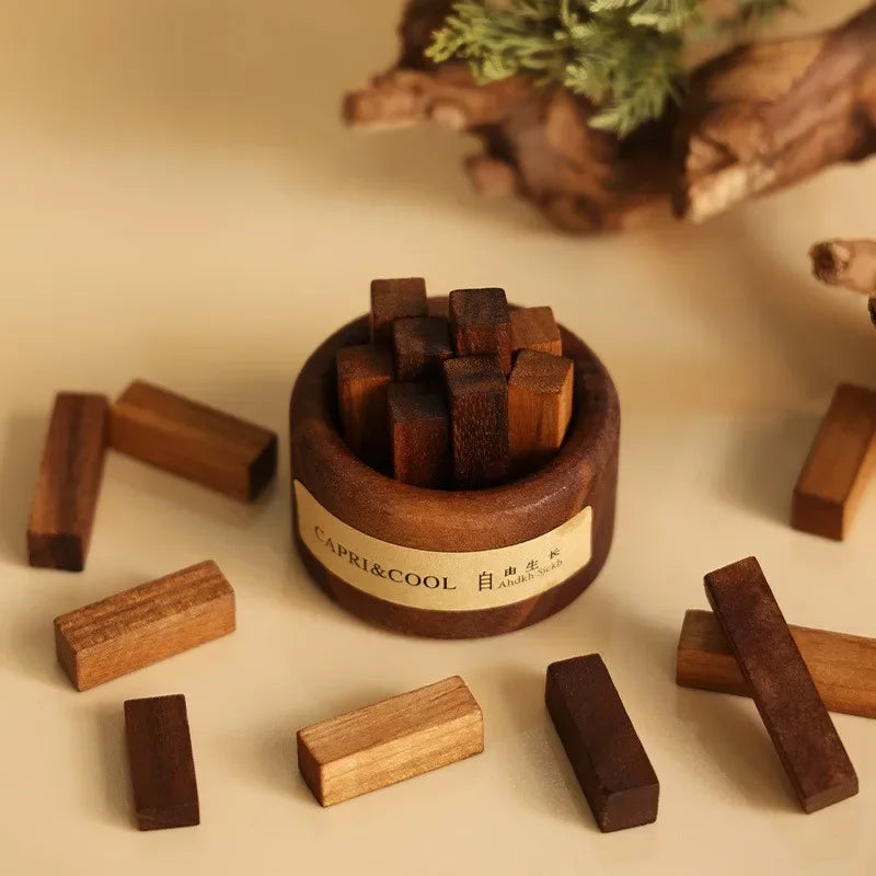 Fragrant Incense Natural Essential Oil Aromatherapy With Glass Dropper Black Walnut Wood Sticks Fragrance Car Air Freshener