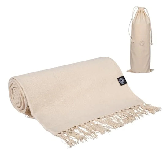 Premium Hand-Woven Organic Cotton Yoga Mat with Drawstring Bag 100 GOTS-Certified Eco-Friendly Non-Slip Extra Thick Durable Tox