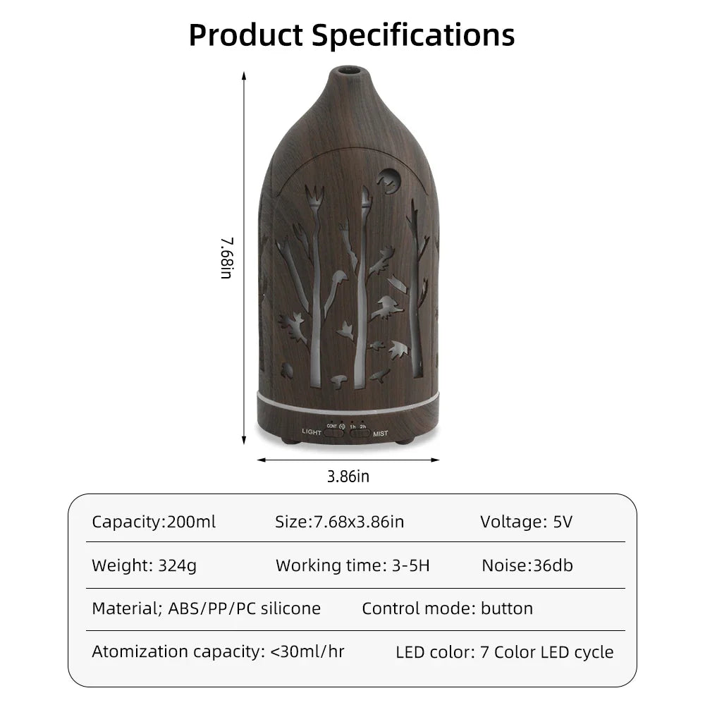 Ultrasonic Essential Oil Diffuser with Auto Shut-Off, Whisper Quiet Operation Includes 3 Essential Oils for Home, Office, Yoga