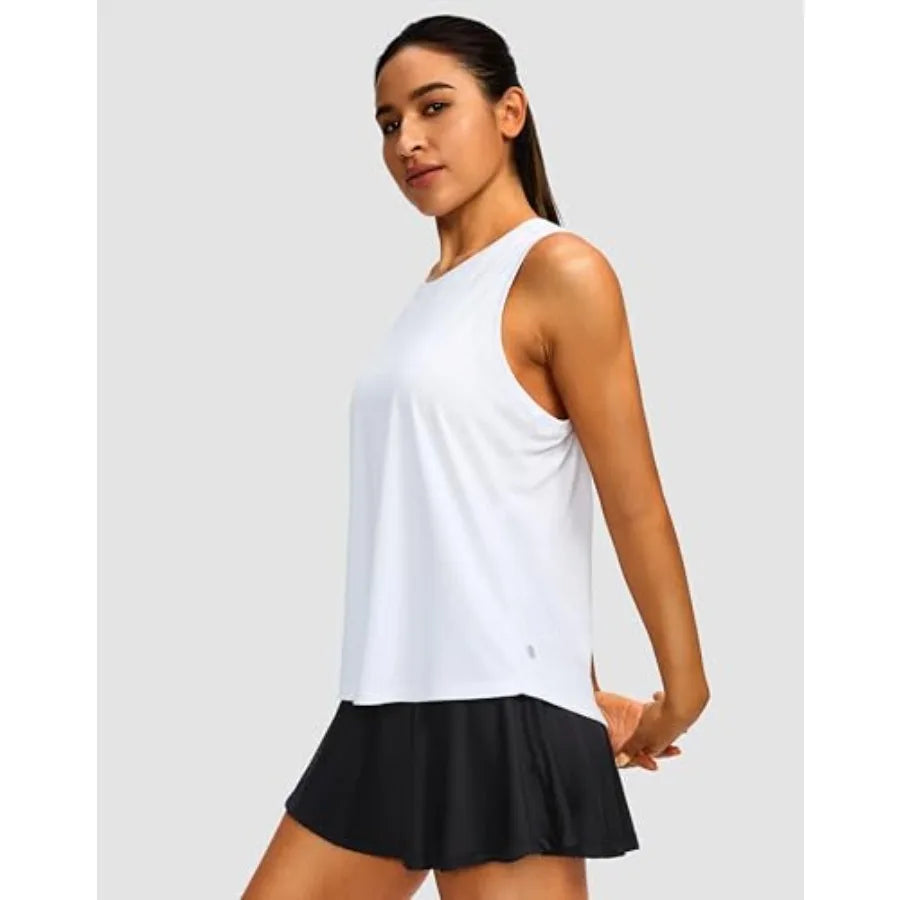Women's Workout Tops Racerback Athletic Tank Tops Sleeveless Loose Fit Yoga Running Gym Shirts for Women