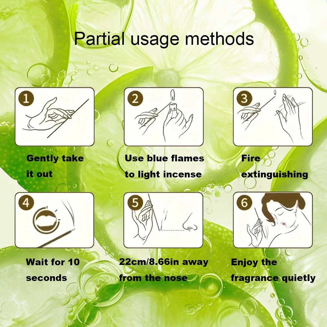 30/50/100 Lemon Grass Flavor Sticks - 8.66inch Long-Lasting Natural Wood and Loose Powder, Indoor Meditation, Outdoor