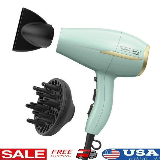 1875W Ionic Hair Dryer with Advanced Heat Protection Diffuser and Concentrator 3 Heat 2 Speed Settings Lightweight Design