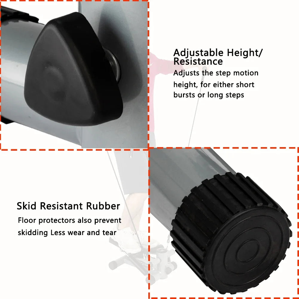 2025 Aerobic Fitness Step Air Stair Climber Stepper Exercise Machine New Equipment Silver--Replace encoding：91086382