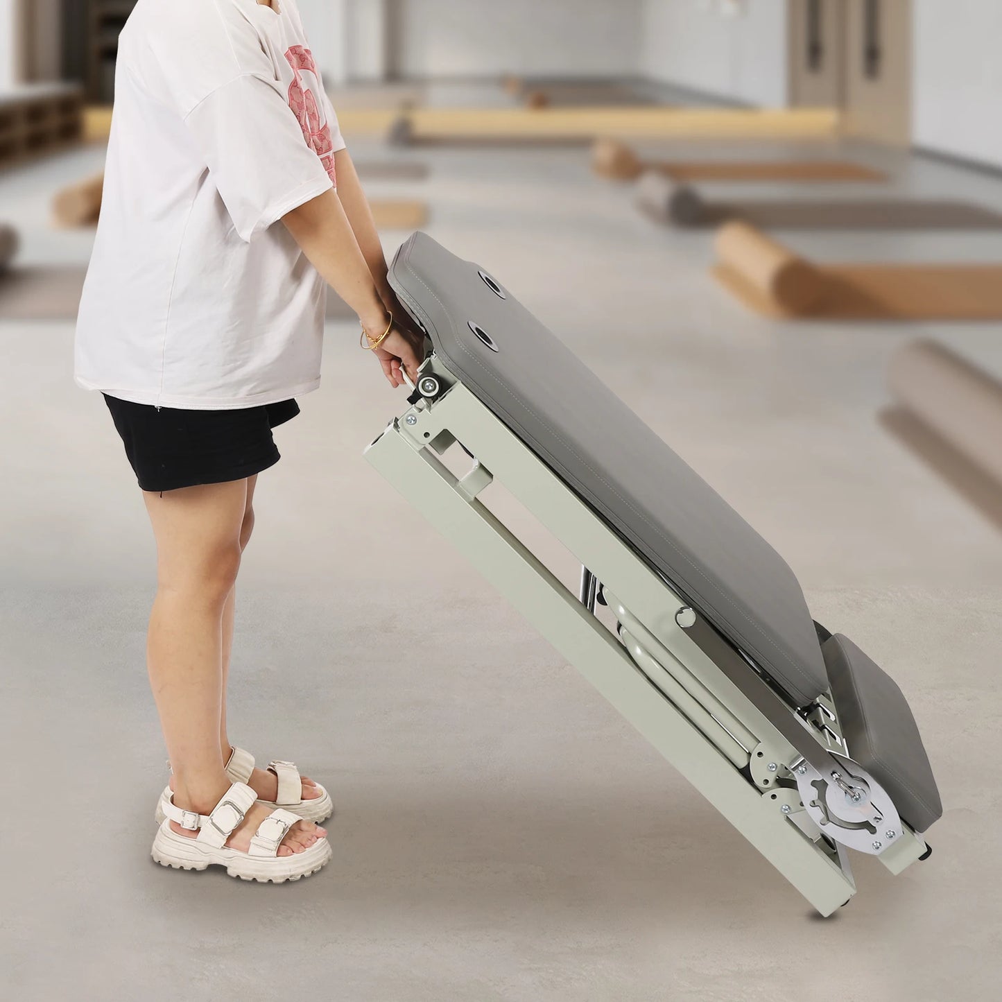 Foldable Pilates Reformer Machine Multifunctional Yoga Fitness Equipment Exercise Body & Mind