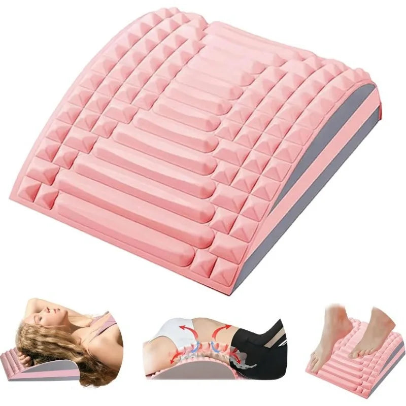 Multi-functional Back Stretcher Lumbar Support Massager Neck Waist Spine Relief Device Posture Corrector Yoga Home Office Use
