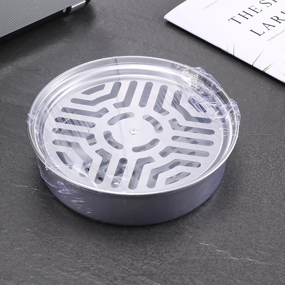 Mosquito Spiral Holder Box Stainless Steel Anti-Mosquito Spiral Box with Lid Mosquito Incense Holder for Camping Fishing
