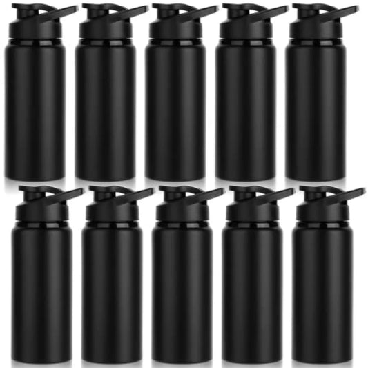 10 Pack Water Bottles Bulk, 20oz Sports Aluminum Water Bottle with Snap Lids Metal Reusable Leak proof Personalized Bottle for