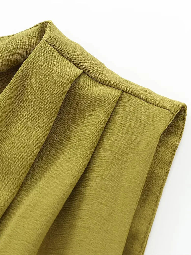 2025 Women's Autumn and Winter New Arrivals Fashion Temperament Open Design Buckle Decoration Sleeveless Long Dress