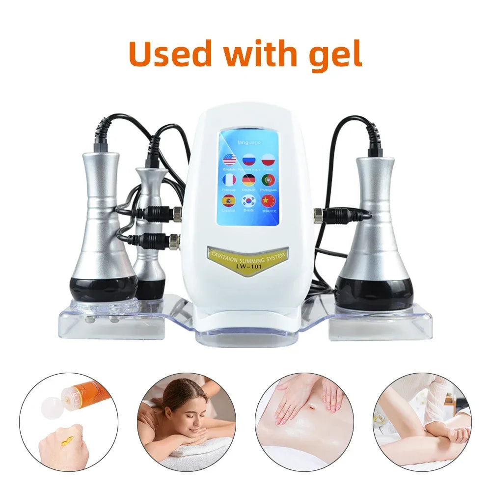 Miss Queeny 3-in-1 Vacuum 40K Slimming Cavitation Machine Skin Tightening And Anti-Wrinkle Beauty Equipment (Fast Shipping）