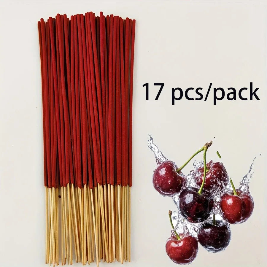 Cherry scented incense stick in multiple specifications -8.66 inch long-lasting fragrance suitable for indoor and outdoor use