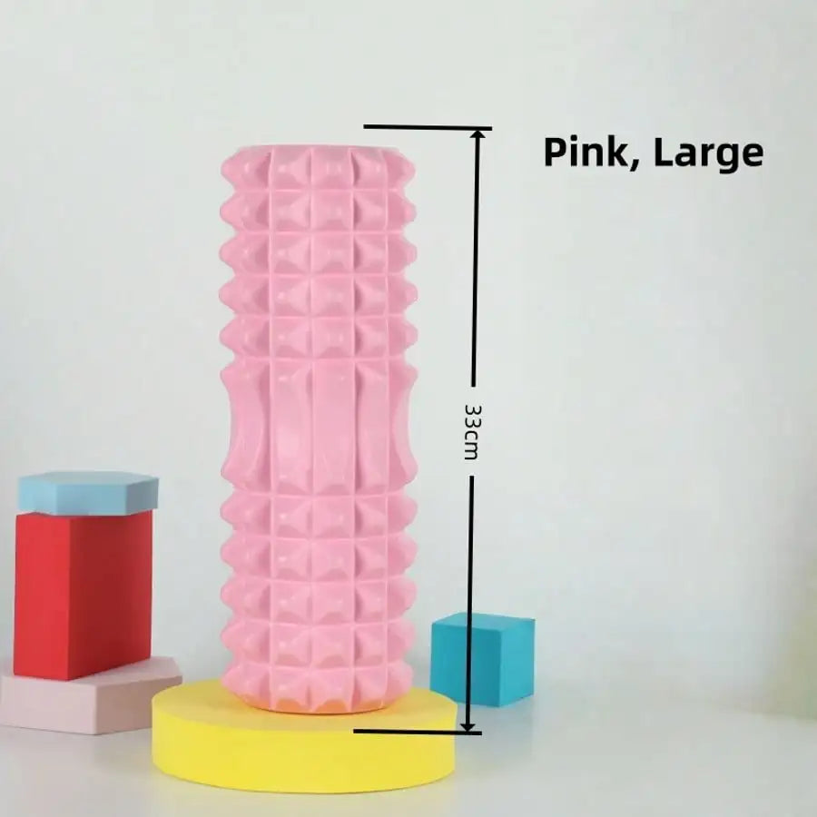 1pc Pink Foam Yoga Massage Roller, For Muscle Relaxation And Flexibility Training - Textured Surface For Deep Tissue Massage, Ideal For Yoga, Pilates And Fitness, Yoga Accessories | Textured Roller | Lightweight Roller, Yoga