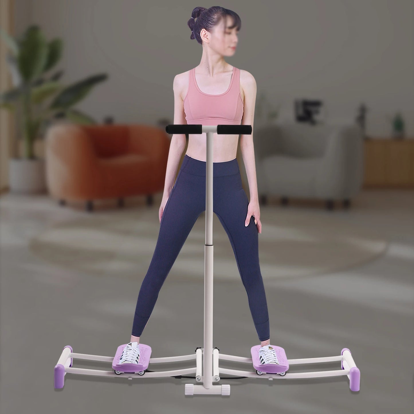 Foldable Pelvic Floor Muscle Fitness Equipment Adjustable Leg Exercise Equipment  Ski Thin Legs Hip Exerciser pPink/Purple