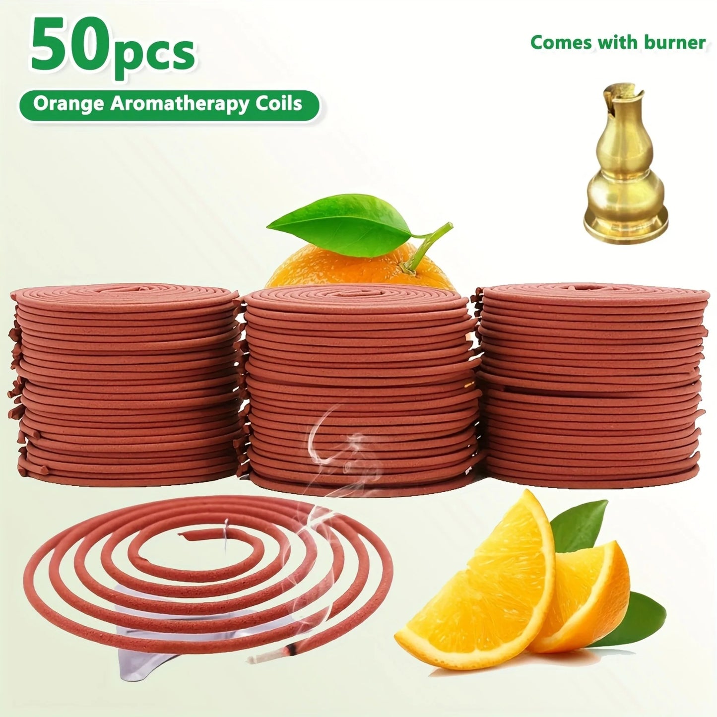 50 Fruit Orange Scented Incense Sticks, Burning Time 3-4 Hours, Suitable for Air Purification, Yoga, Meditation, Work, Fitness, H